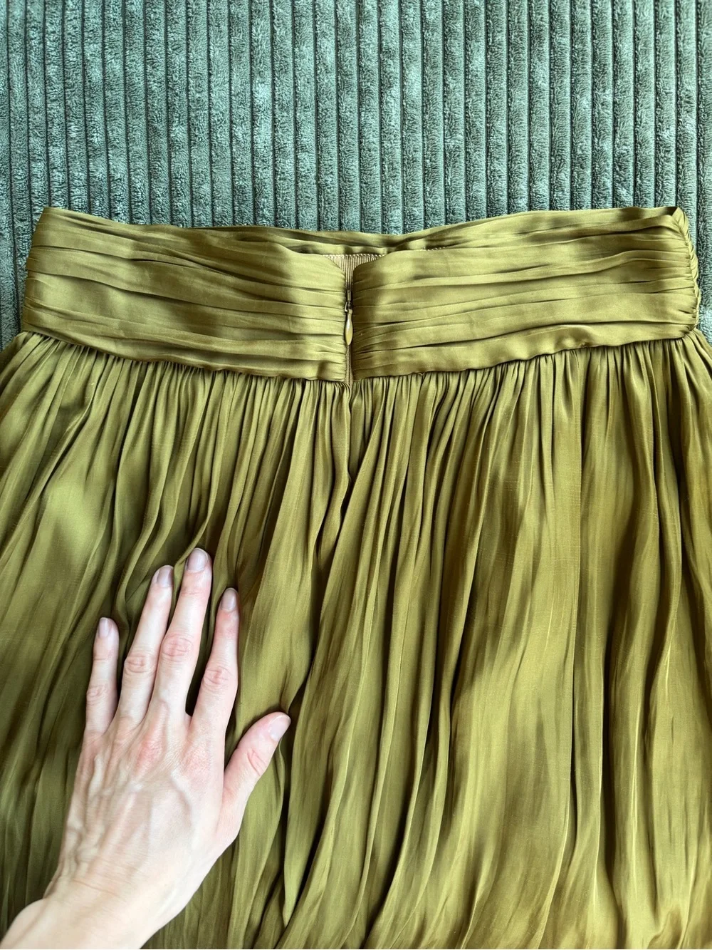 Point Sur for J. Crew Olive Green(ish) Pleated Maxi Skirt
